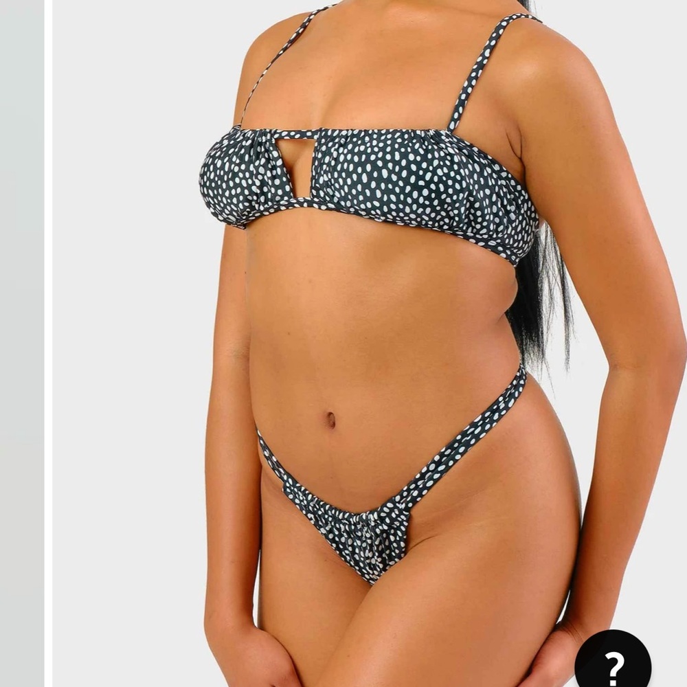 Black Bough Swim Paige bikini top and bottom set in black flint!